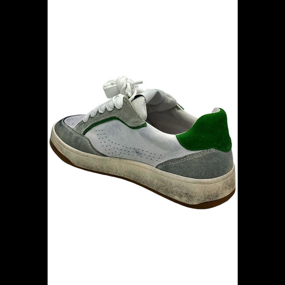 Steve Madden Women's Alec Lace-Up Court Sneakers White Leather - Medium - Picture 3 of 3